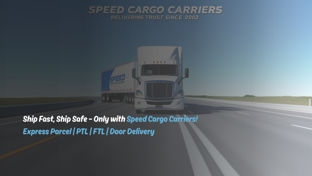 🚛 Speed Cargo Carriers – Fast, Reliable & Secure Logistics Since 2002 📦 Services Express Parcel PTL (Partial Truck Load) FTL (Full Truck Load) Door Delivery